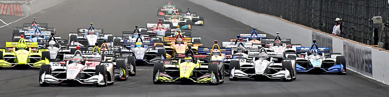 indy cars racing to through the start line Seattle